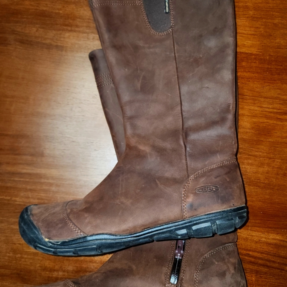 Keen Women's Brown Delancy 1009589 Leather Mid-Calf Riding Boots Size 9